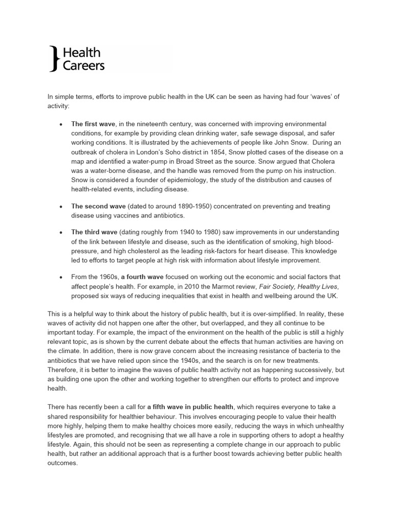 History of Public Health | Download Free PDF | Public Health | Cholera