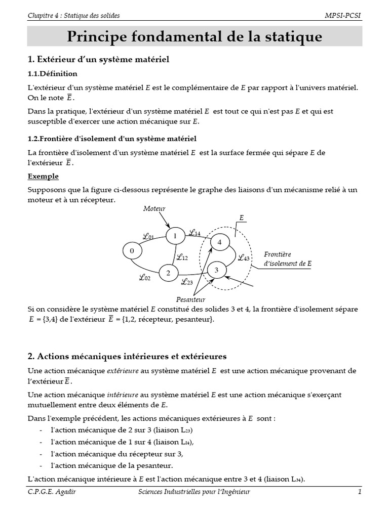 Principe fondamental de la statique | PDF | Équilibre thermodynamique ...