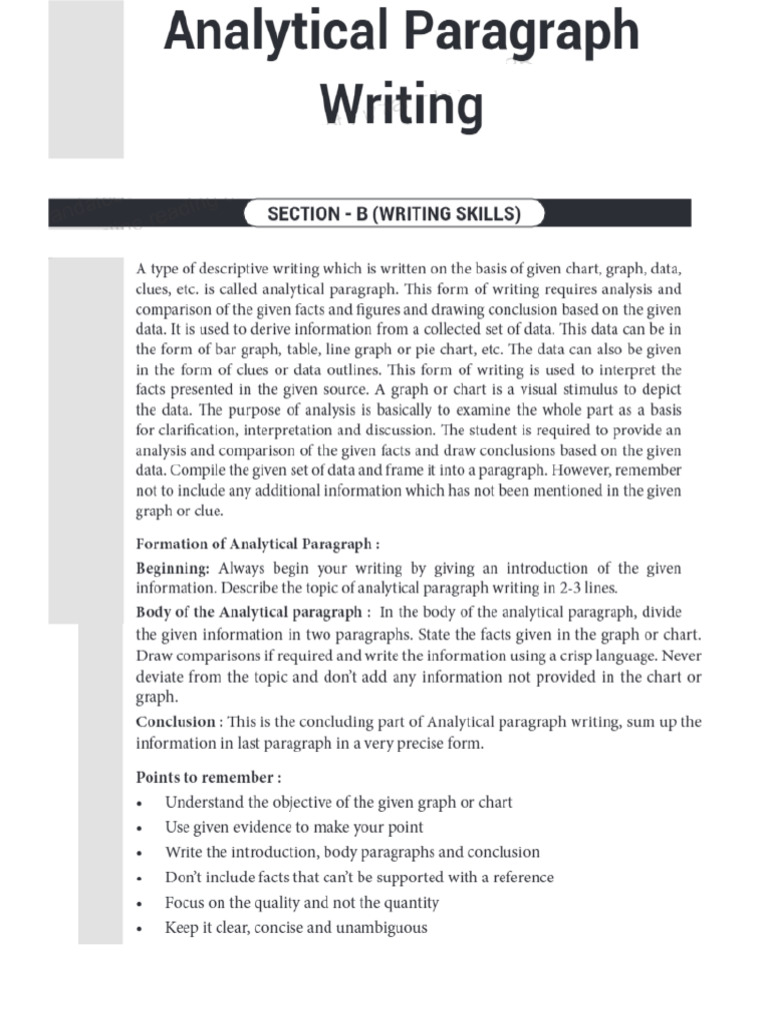 Analyitical Paragraphs 65 With Key Pdf