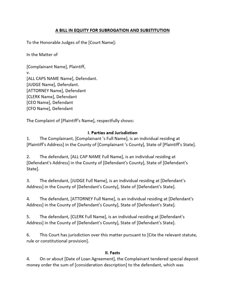 Subrogation and Loan Default Complaint | PDF | Law