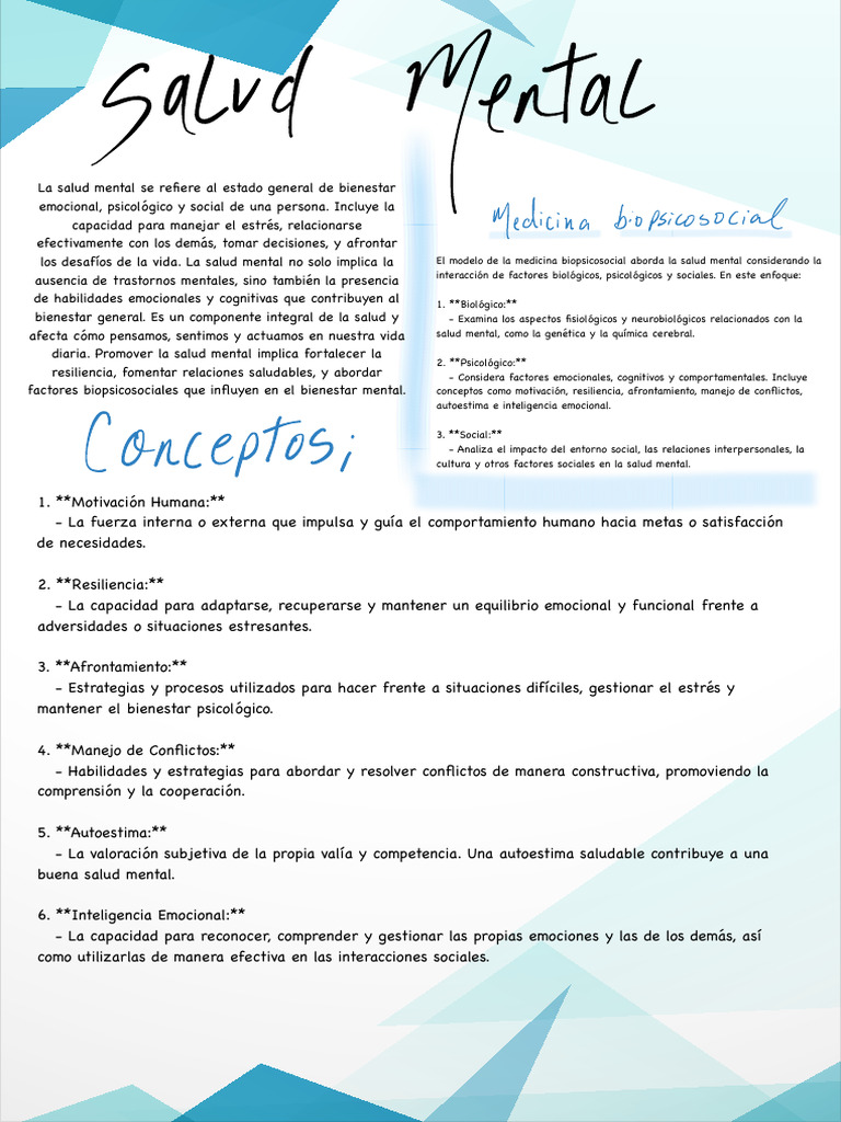 Salud Mental: Enfoque Biopsicosocial | PDF | Salud mental | Las emociones