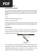 Current and Resistance Current and Current Density