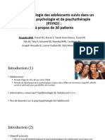 Psychopathologie Des Adolescents Suivis Dans Un Cabinet de Psychologie Et de Psychothérapie (PSYKO)