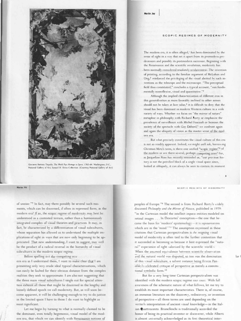 Jay, Martin - Scopic Regimes of Modernity | PDF