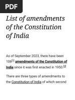 Amendments of The Constitution of India