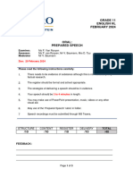 Grade 11 - Prepared Speech (Moderated)