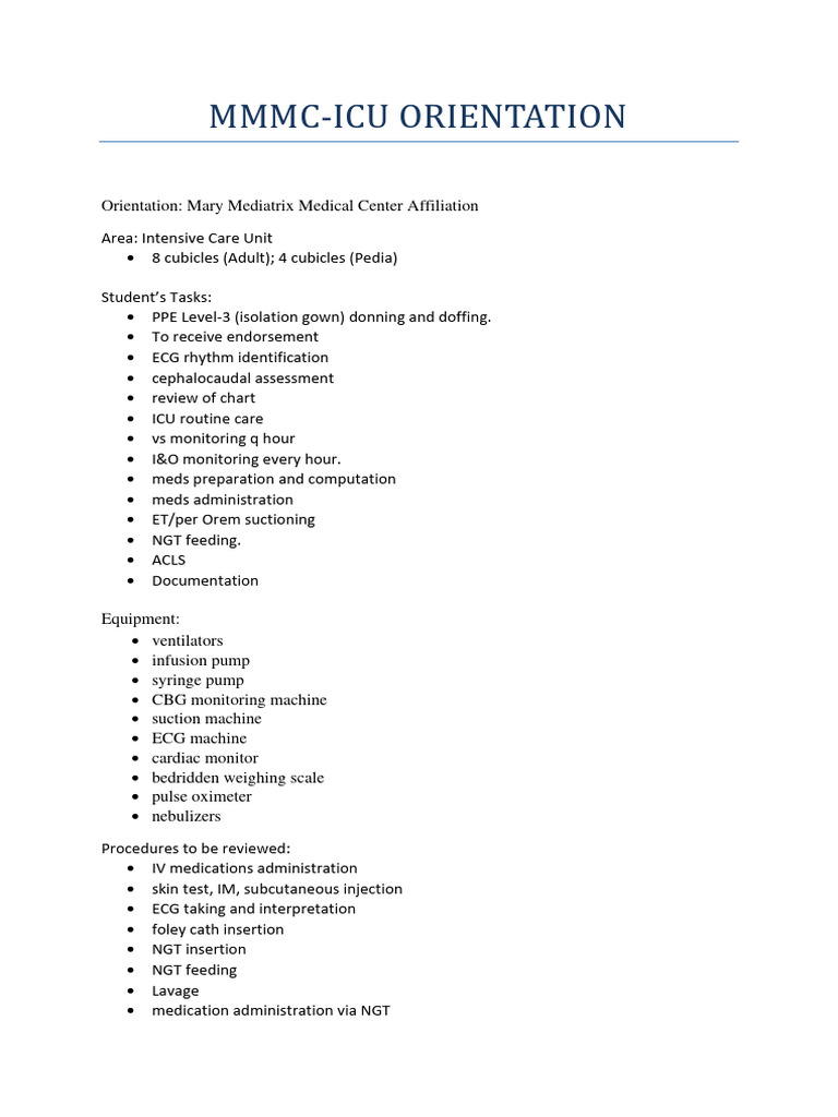 MMMC Icu Orientation | PDF | Electrocardiography | Cardiovascular System