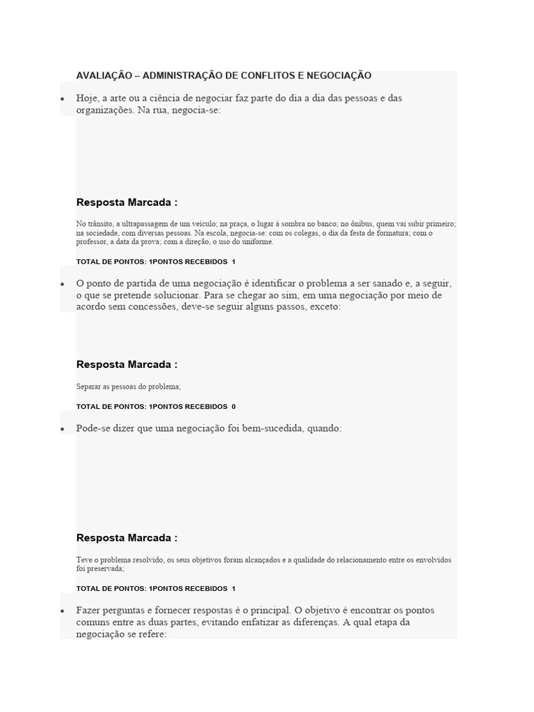 Avalia o administra o de conflitos e negocia o pdf negocia o