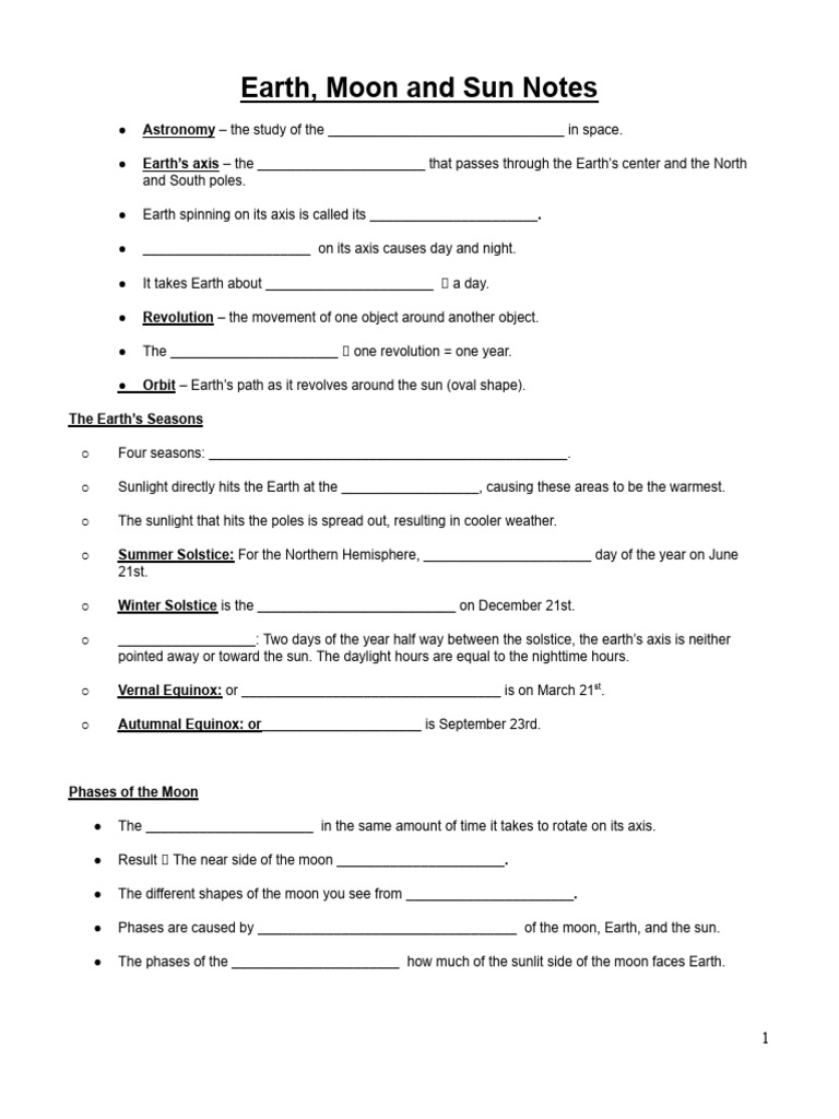 21 22 Earth-Moon-Sun Guided Notes | Download Free PDF | Earth | Moon