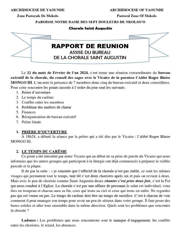 comment faire un bon rapport de réunion