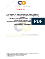 Tema 16 La Gestión de Documentos en La Administración de La Junta de Andalucía