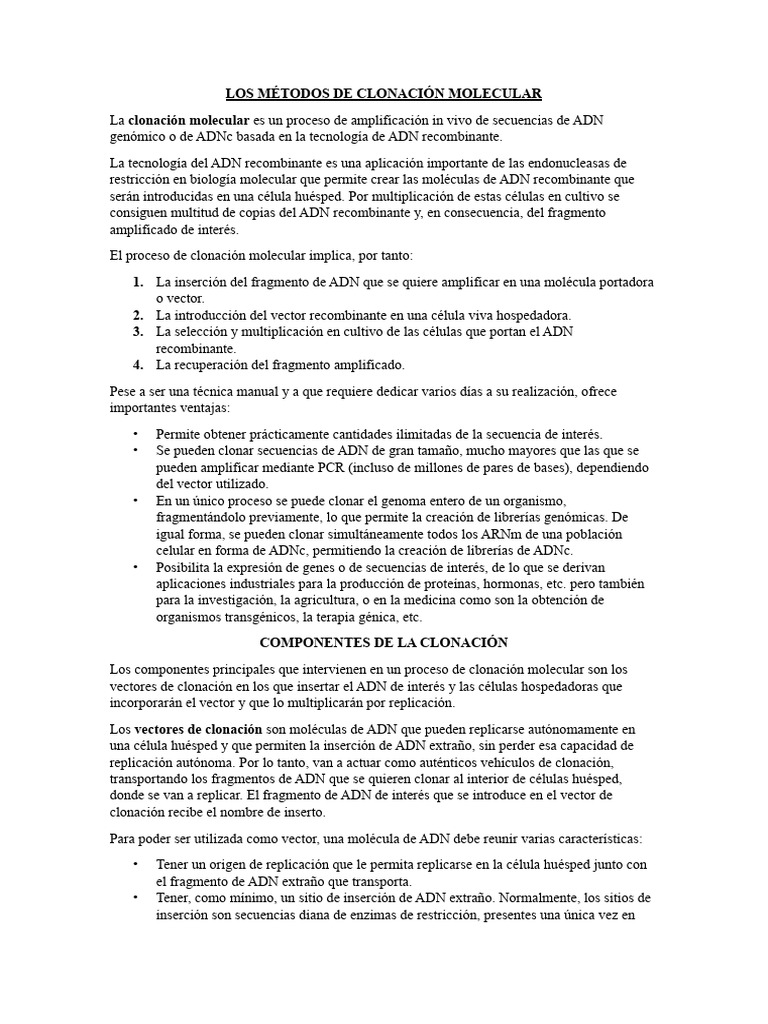0.BMC UD7 Clonacion | PDF | Plásmido | Adn