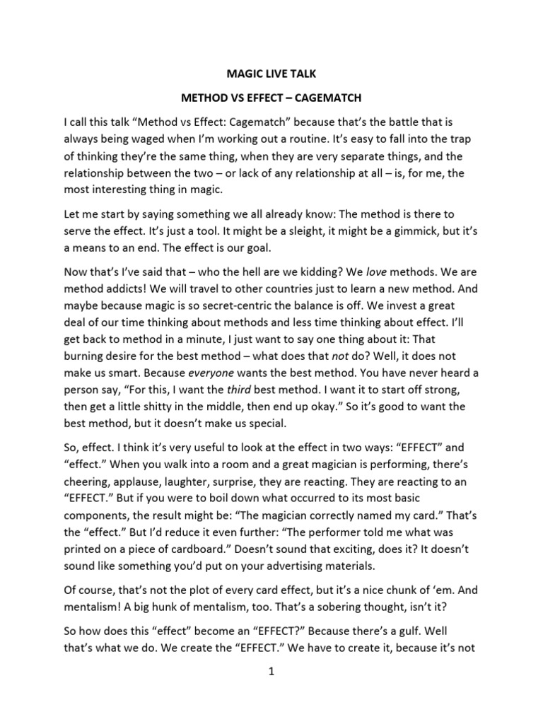 Magic live talk pdf