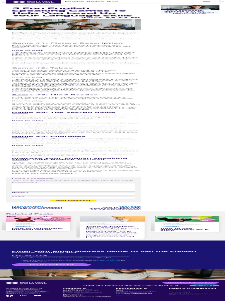 5 Fun English Speaking Games To Help You Level Up Your Language Skills