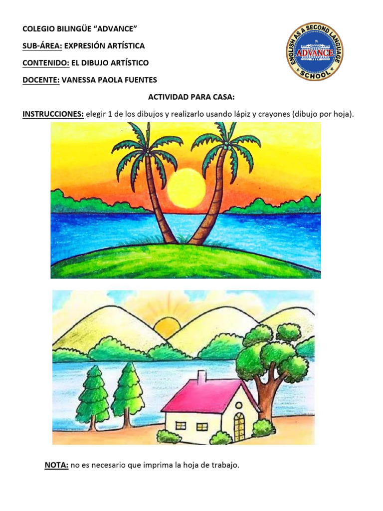 Hoja de Trabajo El Dibujo Artístico | PDF