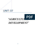 UNIT-07 AGRICULTURAL Development