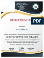 Certificate of Recognition For Guest of Honor and Speaker Template 4