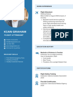 Blue Light Blue Color Blocks Flight Attendant CV