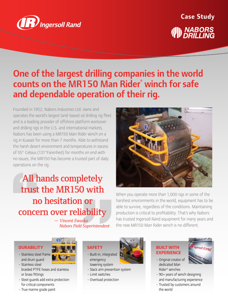 mr150 Man Rider Nabors Case Studyr2pdf | PDF | Drilling Rig ...