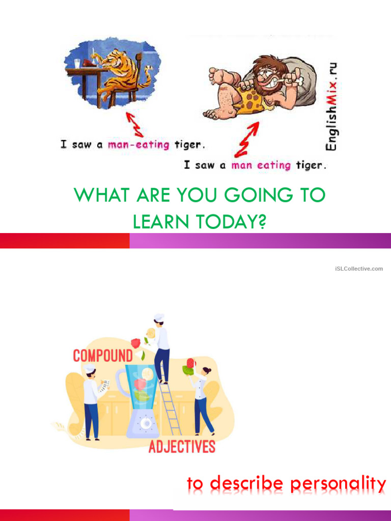 Compound Adjectives. Personalities. Zombies. PDF