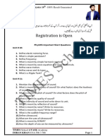 Physics 10th Imp Short & Long Questions 2024