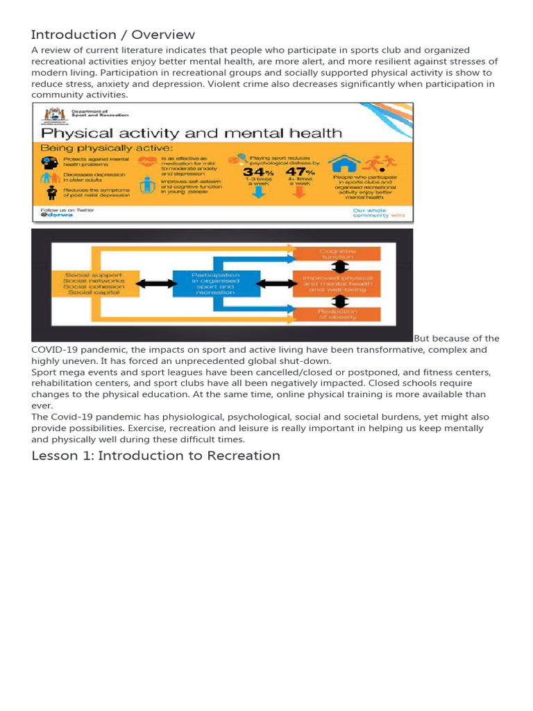 Impact of Recreation on Mental Health | PDF