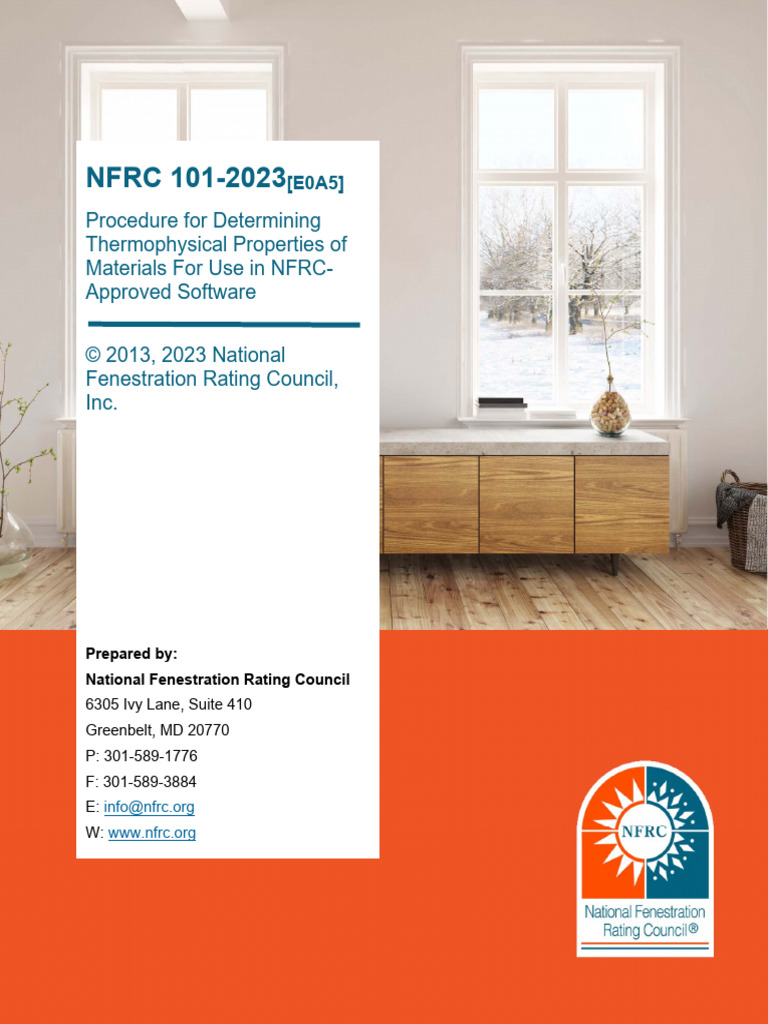 NFRC 101-2023: Rating Procedures Guide | PDF | Window | Thermal Insulation