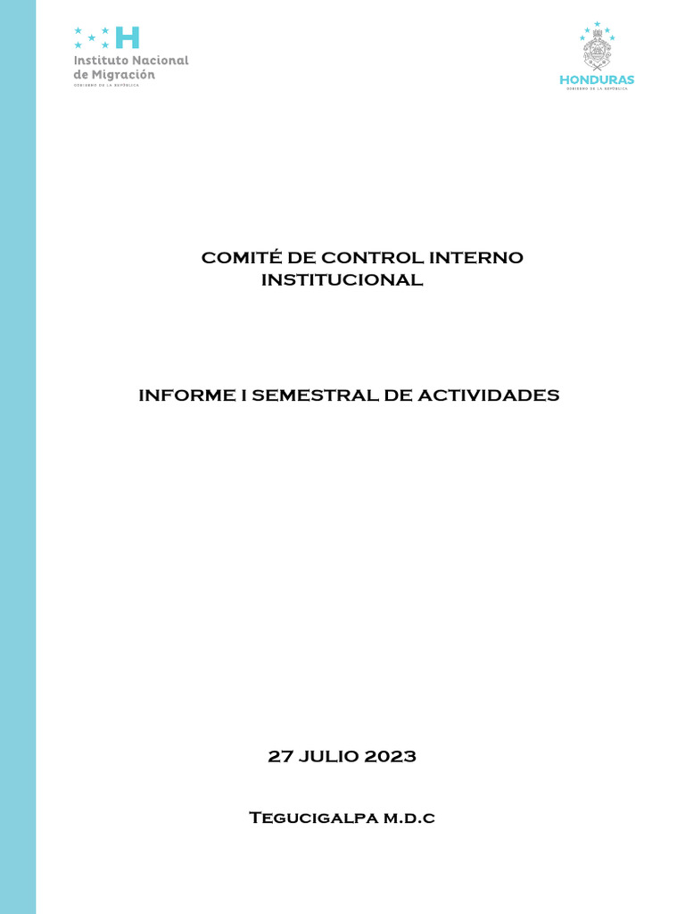 Informe Semestral de Control Interno 2023 | PDF | Red mundial ...