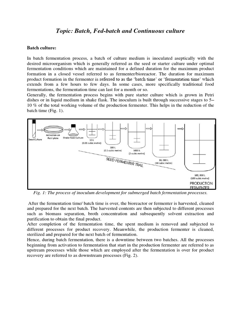 Continuous Culture in Microbial Fermentation | PDF | Fermentation ...