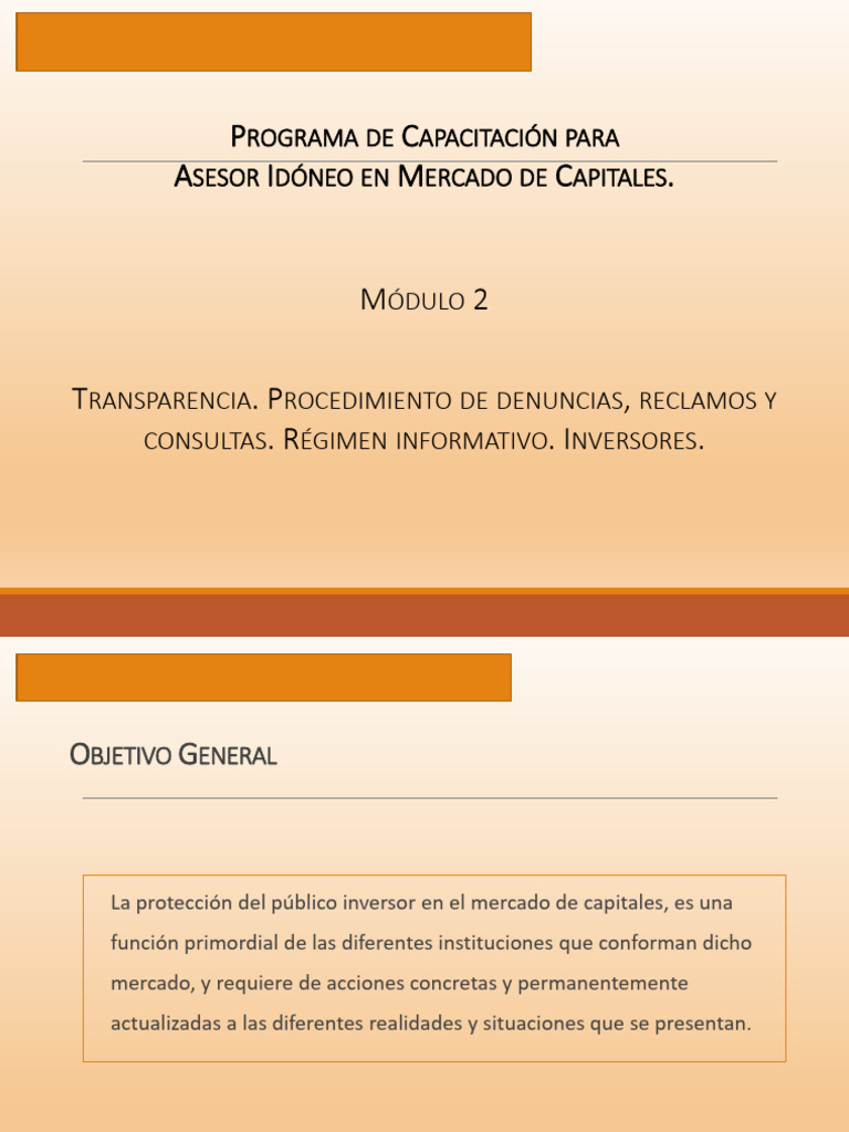 Capacitación en Transparencia del Mercado de Capitales | PDF ...