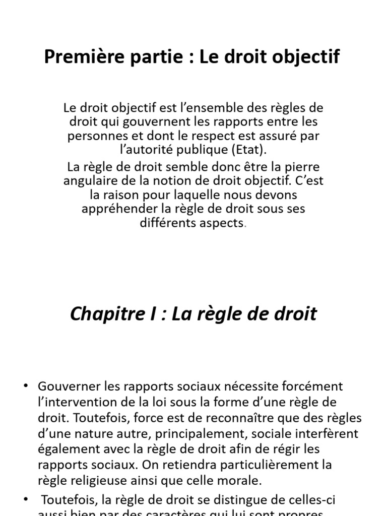 Comprendre le droit objectif et ses règles | PDF | Loi | Gouvernement