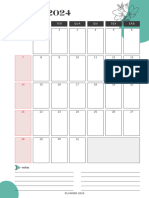 Calendário Anual Simples Floral