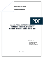 Manual para La Presentación de Trabajos Escritos, Citación y Referencias Bibliog