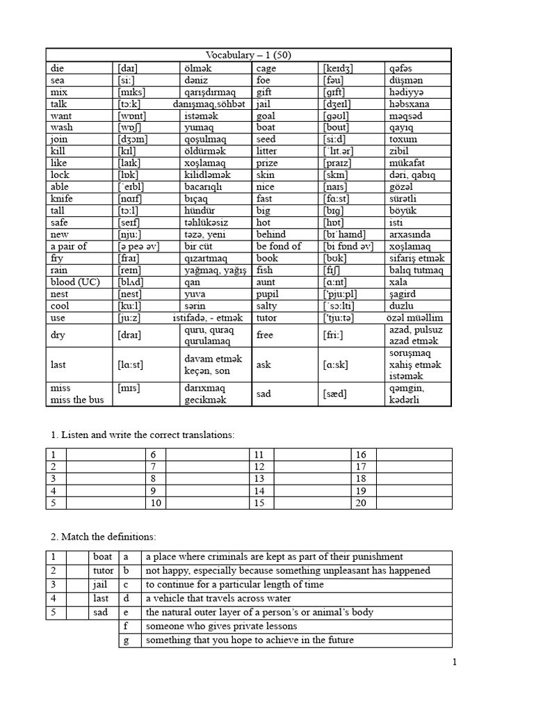 Vocabulary | PDF