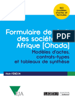 Formulaire de Droit Des Sociétés en Afrique (Ohada) : Modèles D'actes, Contrats-Types Et Tableaux de Synthèse