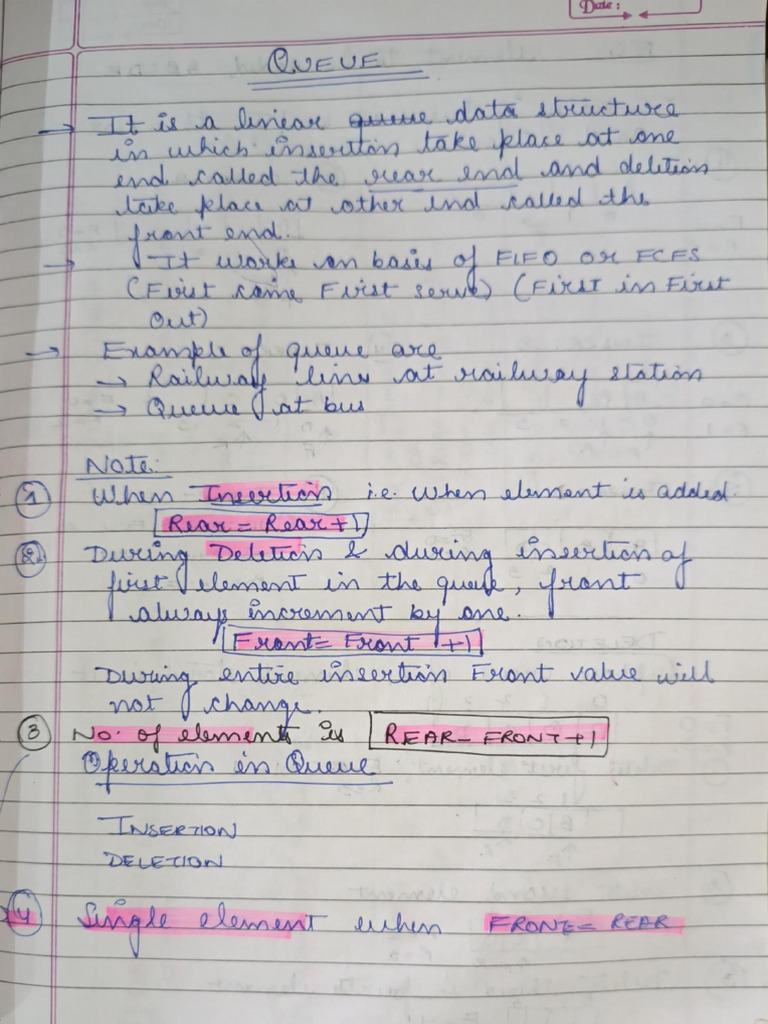 Queue Notes Mam | PDF