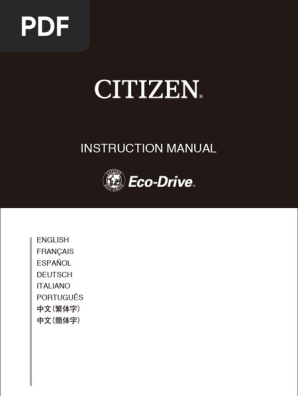 Citizen eco drive watch manual