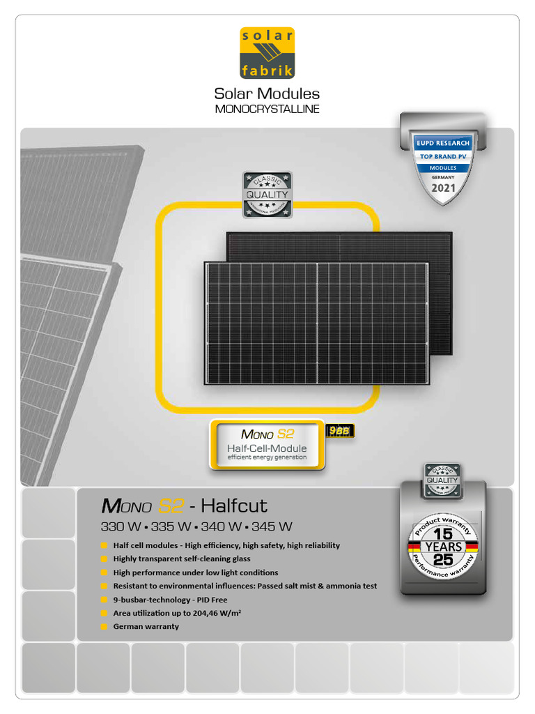 High-Efficiency Half Cell Solar Modules | PDF | Solar Panel | Electric ...