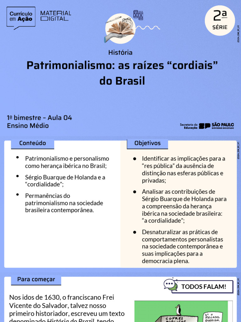 Patrimonialismo e Cordialidade no Brasil | PDF | Estado | Brasil