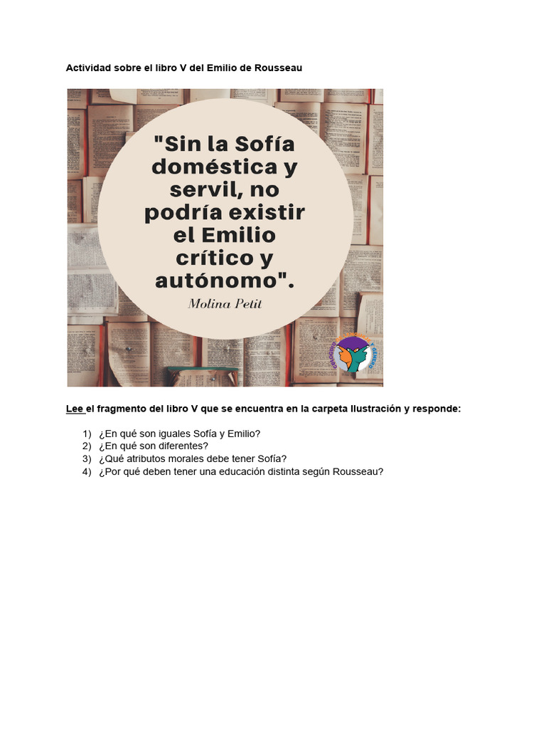 Actividad Sobre El Libro V Del Emilio De Rousseau Pdf