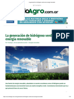 La Generación de Hidrógeno Verde Como Energía Renovable