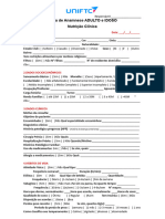 Ficha de Anamnese Adulto e Idoso - Estágio de Nutrição Clínica