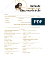 Ficha de Anamnese - Limpeza de Pele