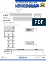 Formulario Único de Registro de Estatura: CM MM