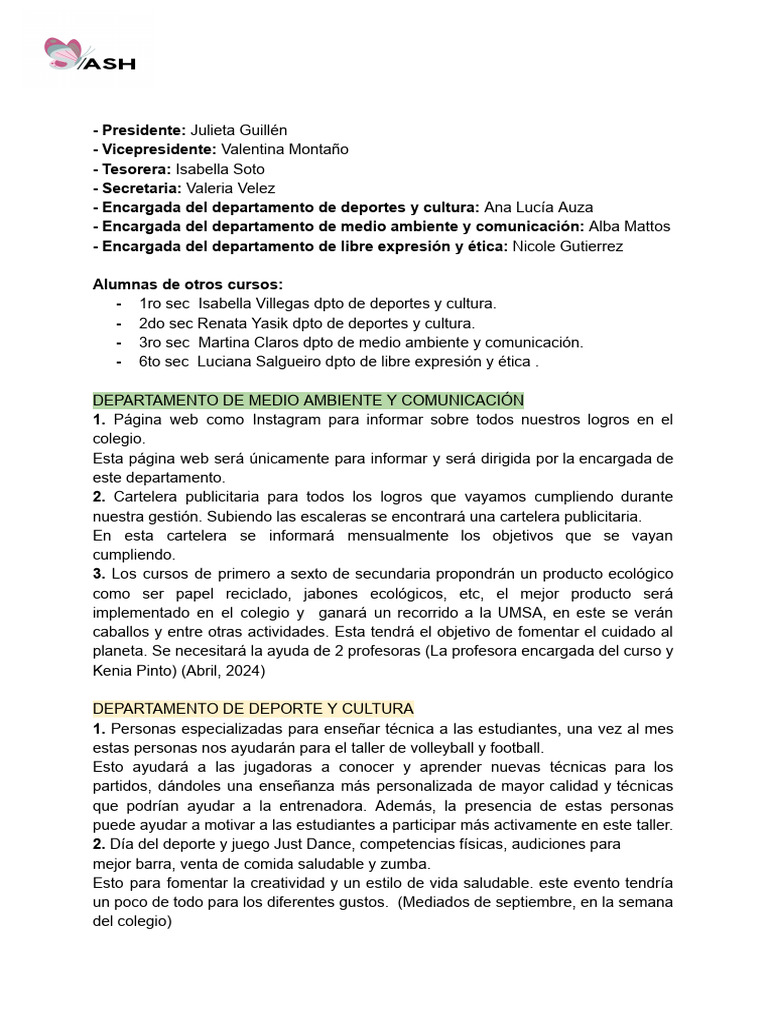Actividades Estudiantiles y Proyectos 2024 | PDF | Creatividad