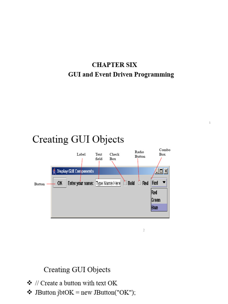 CHAPTER 6 GUI and Event Handling | PDF | Software | Software Engineering