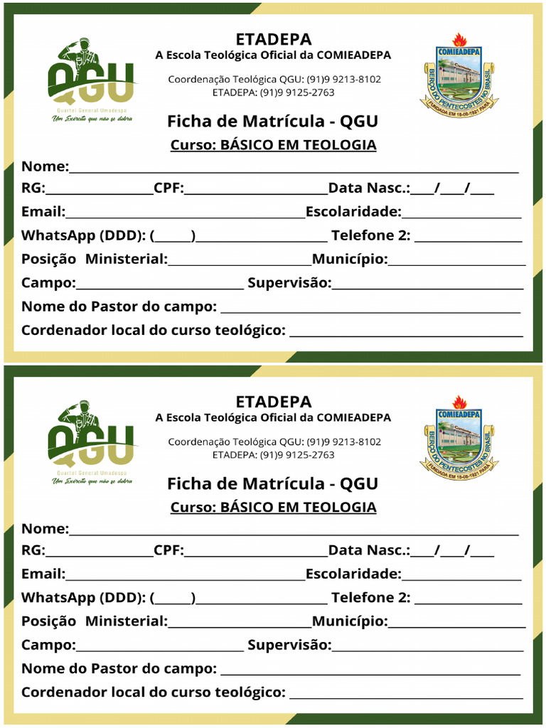 Ficha QGU - Teologia Básico | PDF