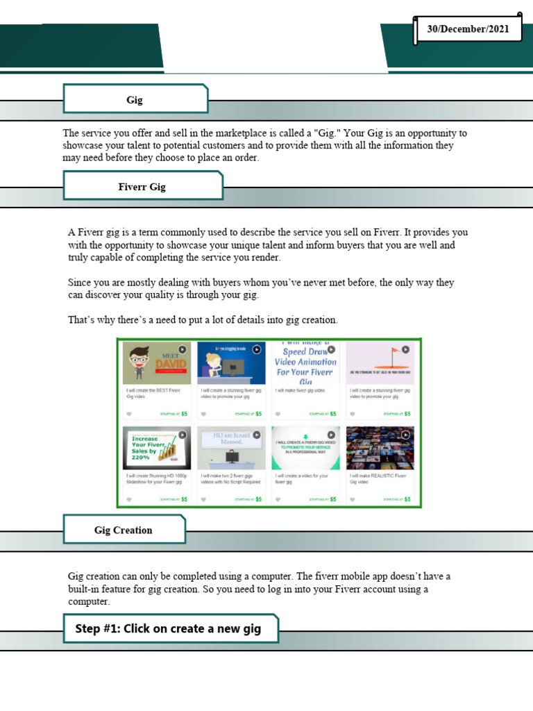 Fiverr Gig Creation Guide | PDF | Computing