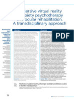 Immersive Virtual Reality in Anxiety Psychotherapy and Ocular Rehabilitation. A Transdisciplinary Approach.