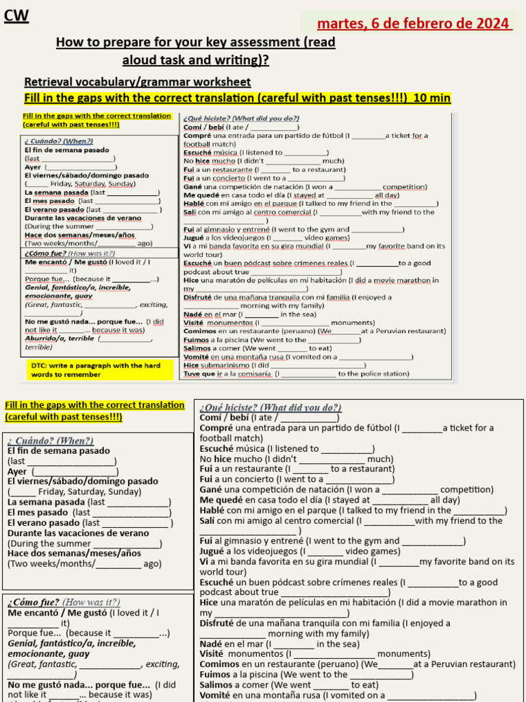 READ ALOUD and Revision SMHW | PDF | Relaciones personales, crianza y ...